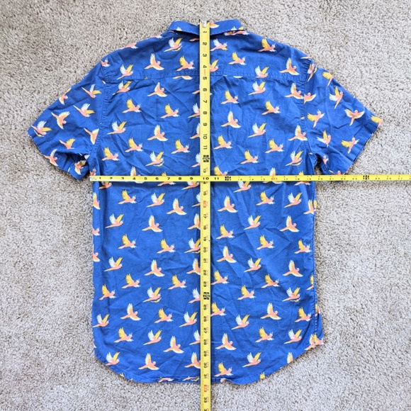 Quiksilver Button Up Shirt Parrots Modern Fit Blue - Picture 6 of 11